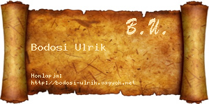 Bodosi Ulrik névjegykártya